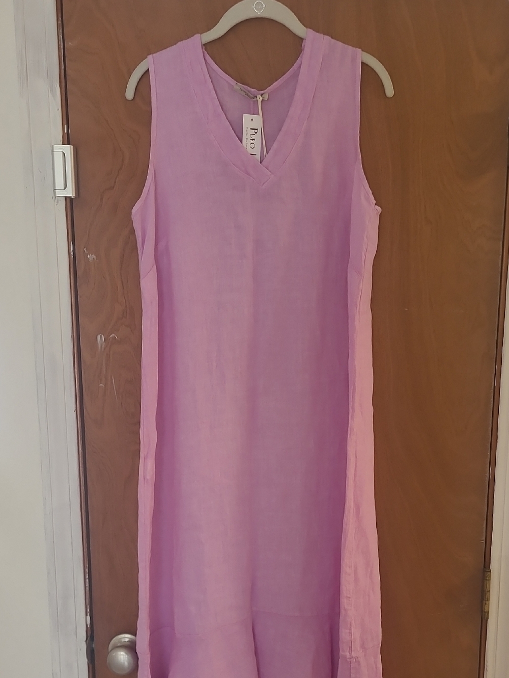 Francesca Bettini V-Neck 100% Linen Dress